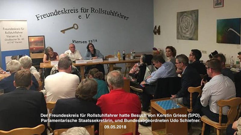 09.05.2018: Der Freundeskreis für Rollstuhlfahrer hatte Besuch von Kerstin Griese (SPD), Parlamentarische Staatssekretärin und dem Bundestagsabgeordneten Udo Schiefner.