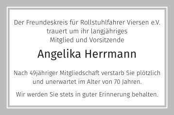 Nachruf von unserer Vorsitzenden Angelika Herrmann